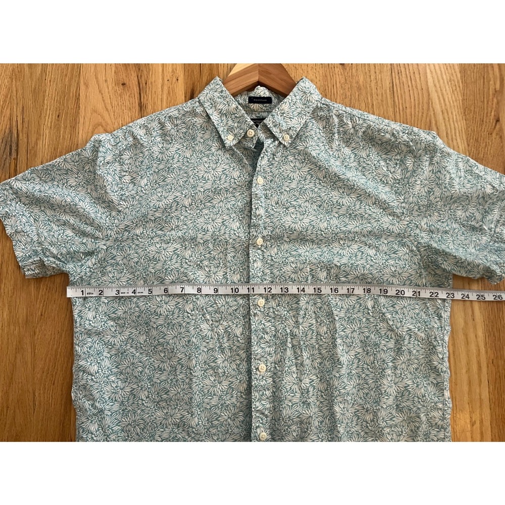 Rye by Hawker Rye Mens L Tall Teal Floral Short Sleeve Button Down Shirt Regular - Picture 6 of 7